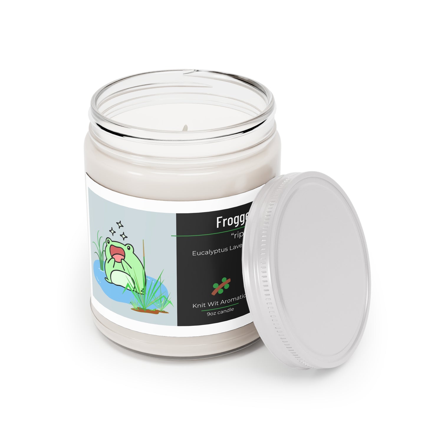 "Frogged" Scented Candle, 9oz Eucalyptus Lavender Herb